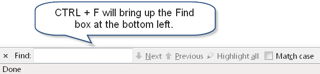firefox find box feature