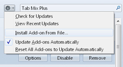 how to update firefox addons