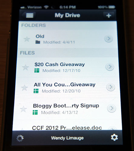 google drive app files