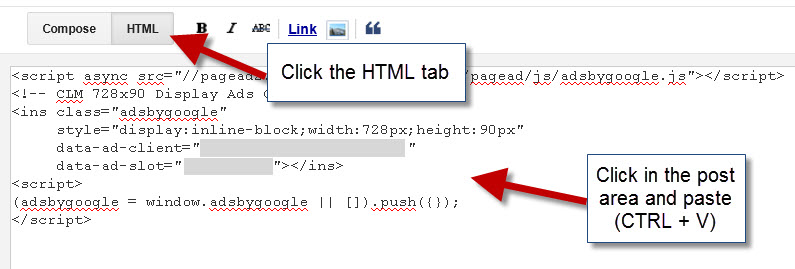 How to copy and paste HTML into a blog post