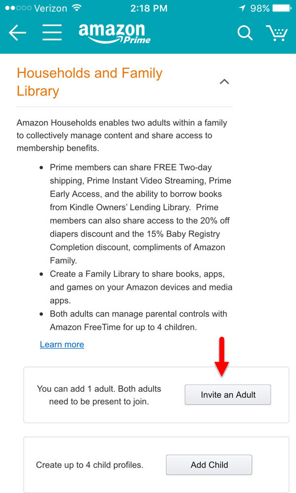 how to add a member to my amazon prime account