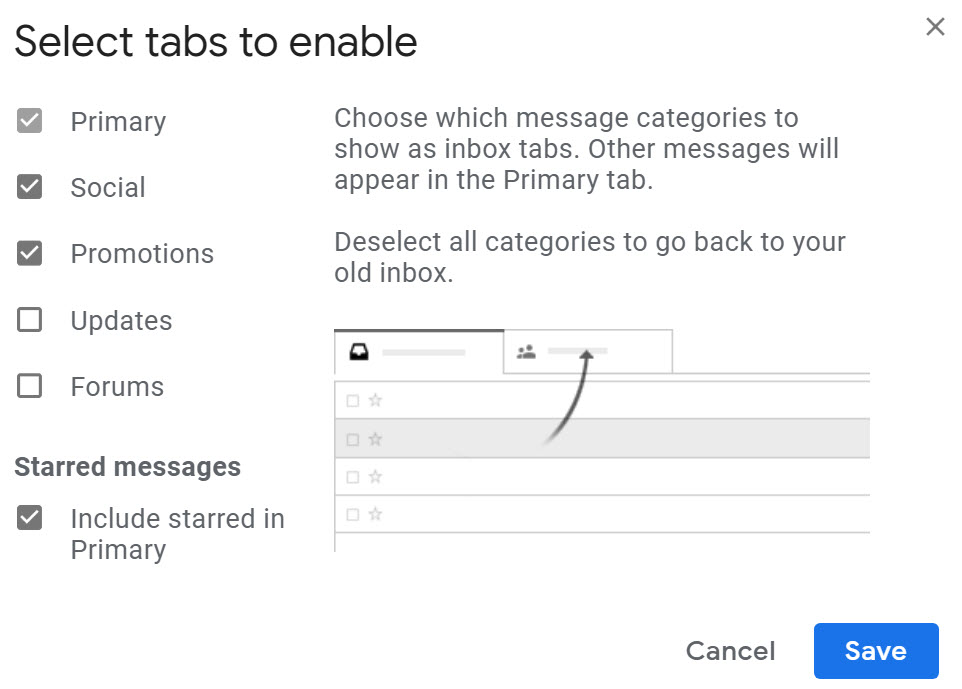 Gmail Inbox Tabs