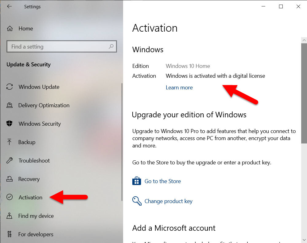 How to Find your Windows 10 Digital License