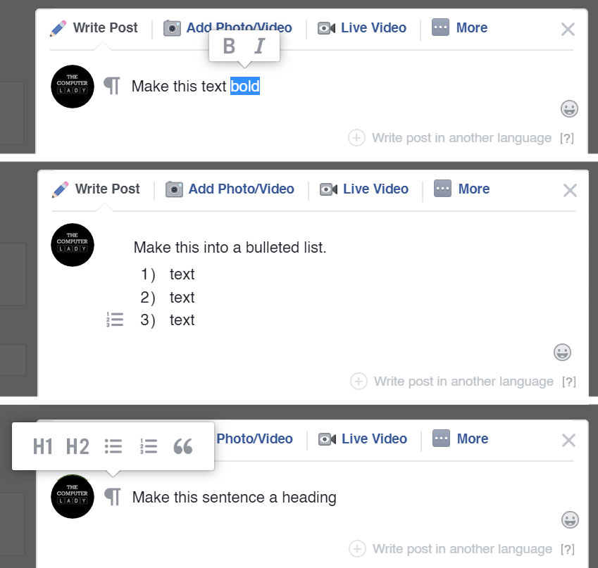 Format Your Fonts When Posting on Facebook